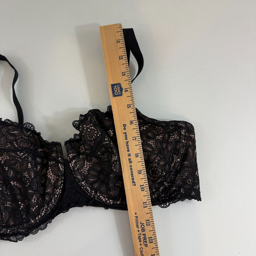 Soma Embraceable Balconette Bra Black Lace Underwire Women's 36G Unlined - Picture 8 of 9